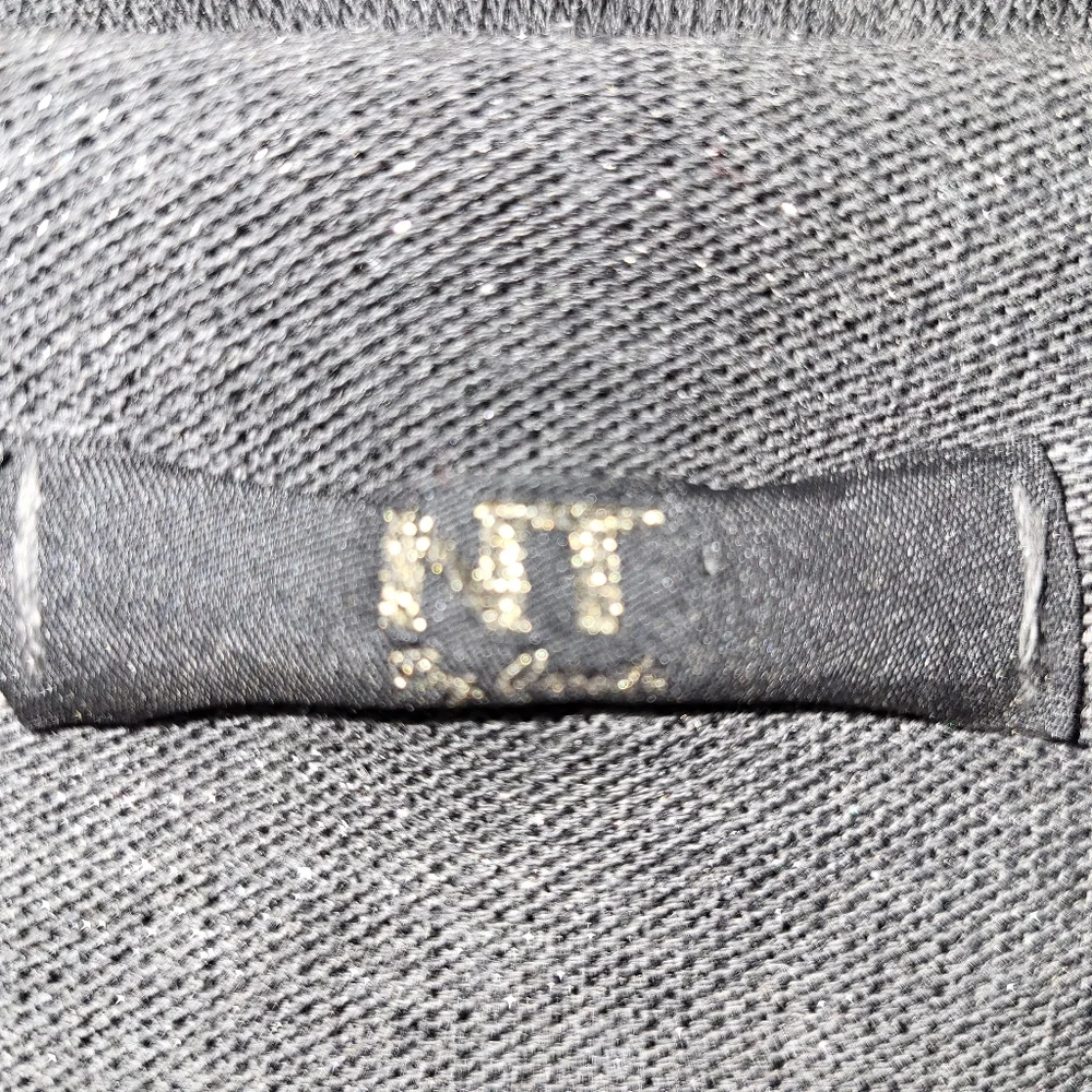 NT By Amati Shimmer V Neck Top Women's Size‎ Large Made In Italy Gray